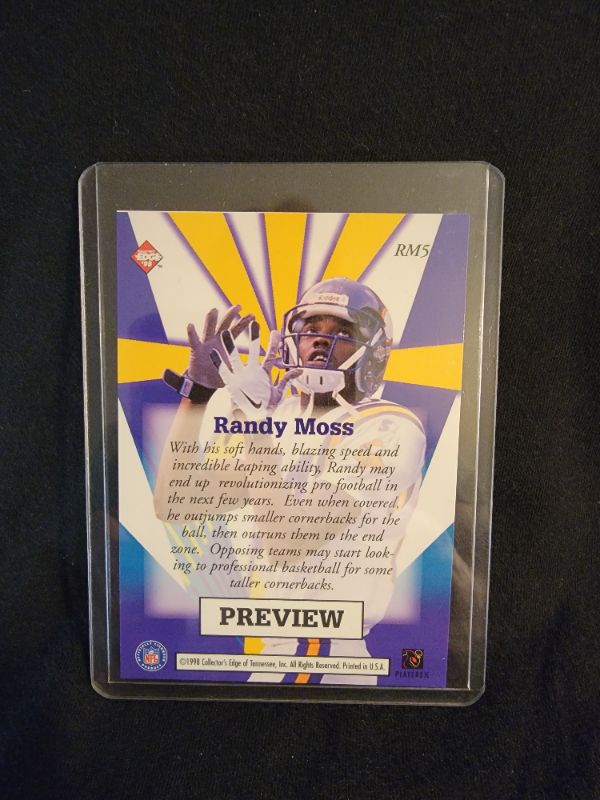 Photo 2 of RANDY MOSS 1998 EDGE CARD EXCELLENT CONDITION 