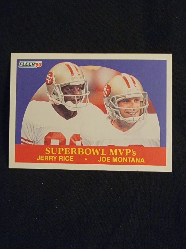 Photo 1 of FLEER 90 SUPERBOWL MVP's JERRY RICE & JOE MONTANA EXCELLENT CONDITION 