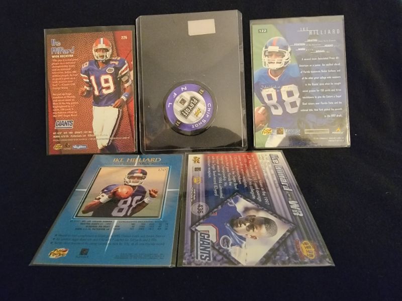 Photo 1 of 5 PC. IKE HILLIARD COLLECTIBLE CARDS AND CHIP SHOT