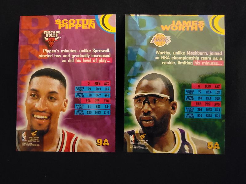 Photo 2 of 1994 JAMES WORTHY & SCOTTIE PIPPEN TOPPS STADIUM CLUB CARDS DYNASTY