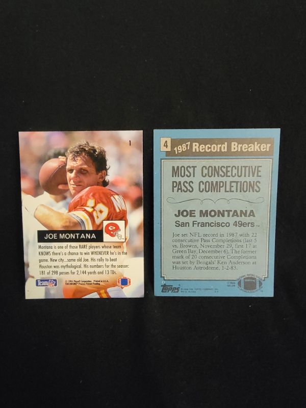 Photo 2 of 1988 & 1994 JOE MONTANA CARDS 