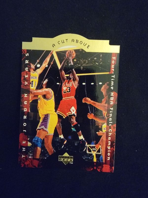 Photo 1 of 1996 MICHAEL JORDAN A CUT ABOVE 4 TIME CHAMPION CARD