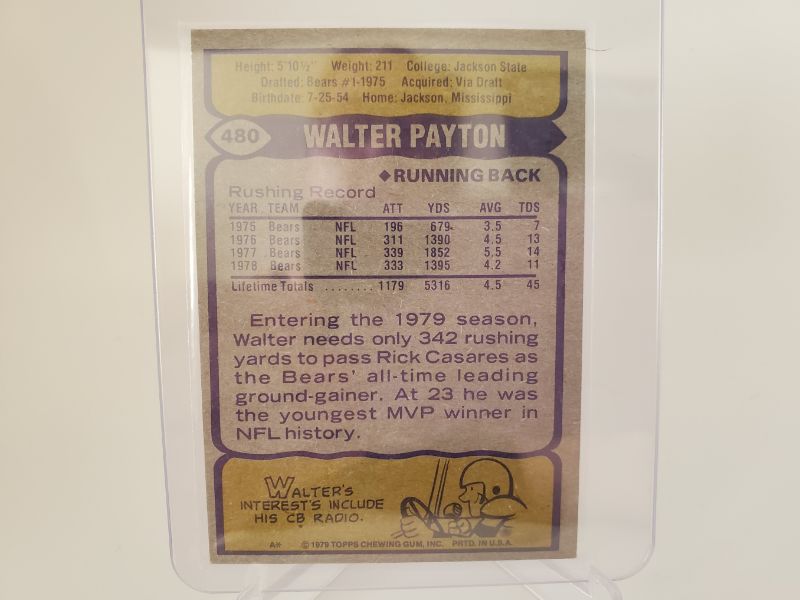 Photo 2 of 1979 WALTER PAYTON CARD!! 
IT IS GREAT SHAPE AND IT'S SWEETNESS!!!