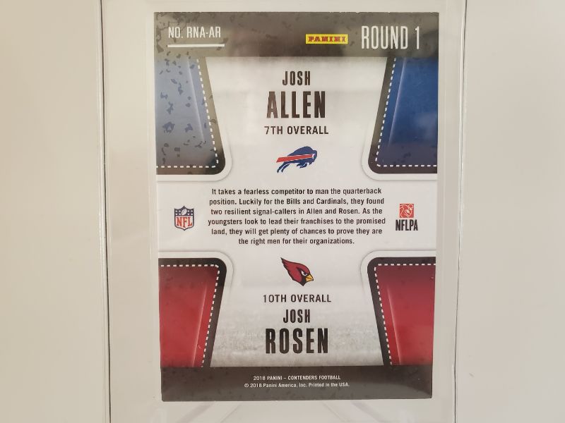 Photo 2 of 2018 JOSH ALLEN PANINI ROUND NUMBERS ROOKIE!!
IMMACULATE CARD HERE
