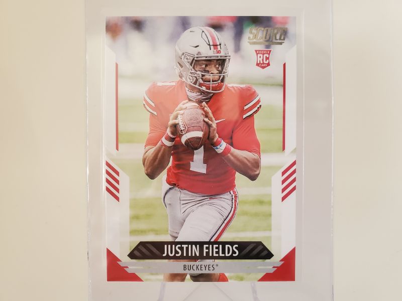 Photo 1 of 2021 SCORE JUSTIN FIELDS ROOKIE!!
THIS CARD IS IMMACULATE 