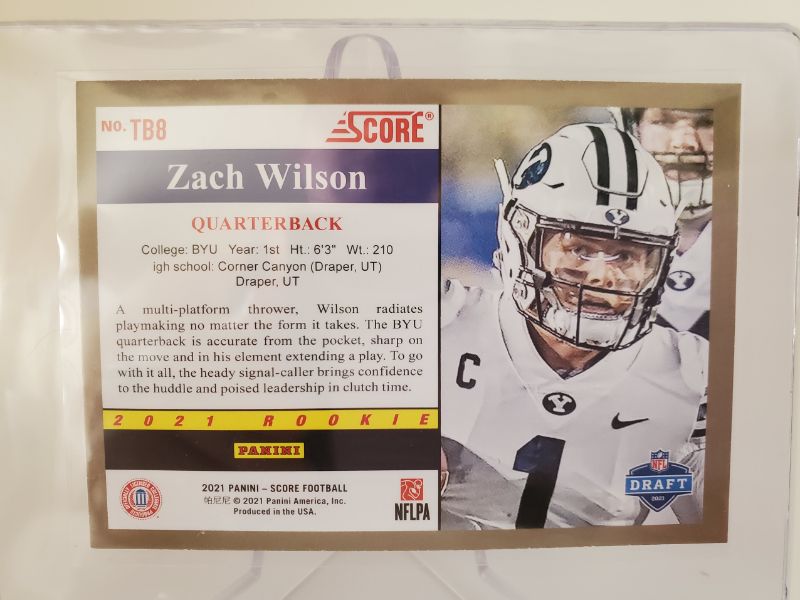 Photo 2 of 2021 SCORE ZACH WILSON ROOKIE!!
THIS KID HAS IT!!
GET IT BEFORE IT GOES WAY UP THERE!!