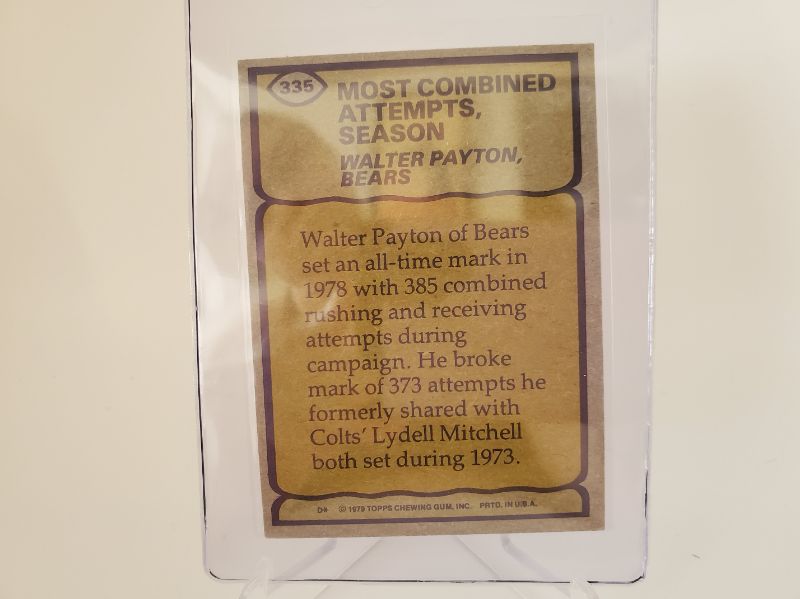Photo 2 of 1979 TOPPS WALTER PAYTON RB CARD!!
THIS IS THE TOUGH CARD OF THE BUNCH AND IS IN GREAT SHAPE!!
