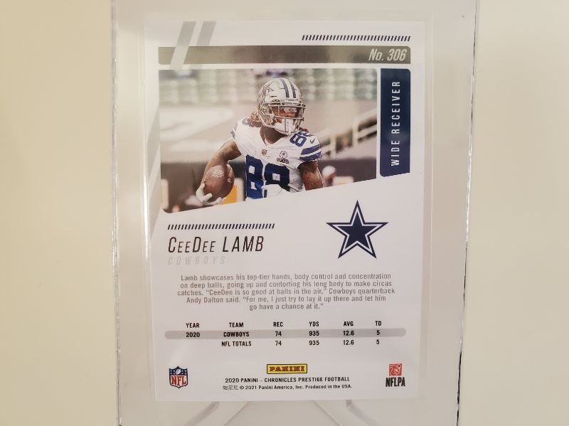 Photo 2 of 2020 PANINI PRESTIGE CEE DEE LAMB ROOKIE!!
AN IMMACULATE CARD, GET IT GRADED FAST!!