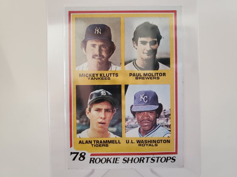 Photo 1 of 1978 TOPPS ALAN TRAMMELL/PAUL MOLITOR ROOKIE CARD!!
THIS IS A SHARP CARD!!  MINT ONES SELL FOR OVER 22K!!!
HOW NICE IS THIS!!!