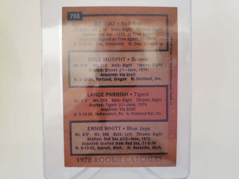 Photo 2 of 1978 TOPPS DALE MURPHY/LANCE PARRISH ROOKIES!!
THIS CARD HAS 4 ALL STARS!! WOW