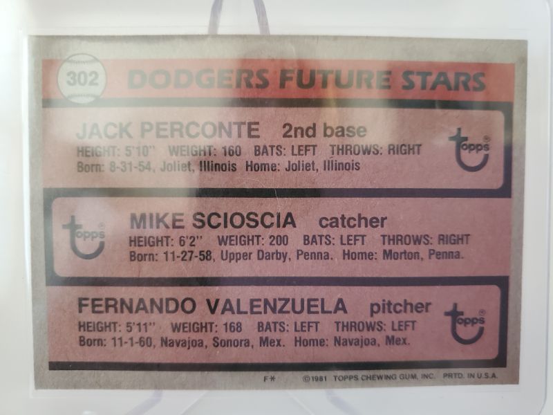 Photo 2 of 1981 TOPPS FERNANDO VALENZULA ROOKIE CARD!!
