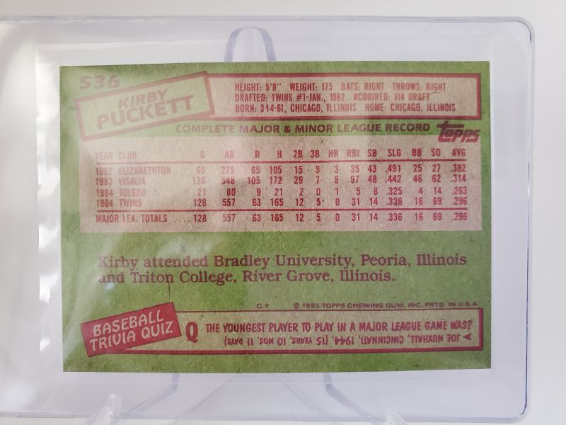 Photo 2 of 1985 TOPPS KIRBY PUCKETT ROOKIE
THIS IS AS SHARP AS YOU CAN FIND!!!
