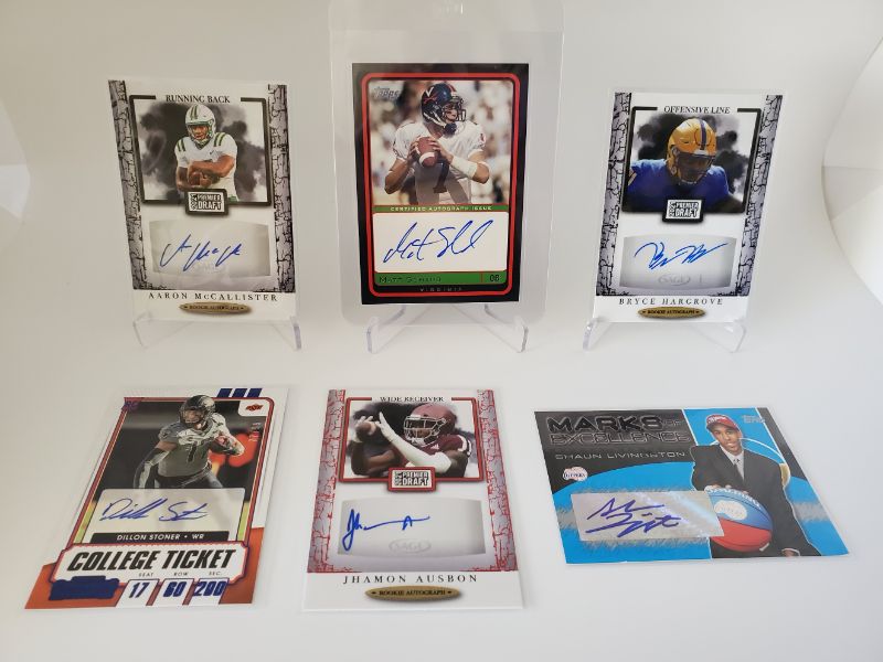 Photo 1 of 6 AUTOGRAPHED ROOKIE CARDS!!
4 OF THEM ARE THIS YEAR ROOKIES!!!
A SUPERBOWL CHAMP