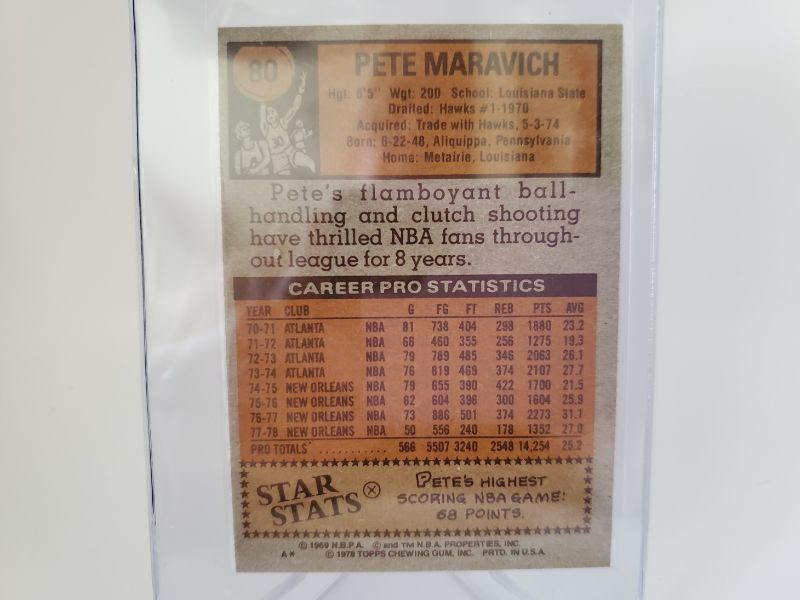 Photo 2 of 1978 PETE MARAVICH CARD
A HIGHLY SOUGHT AFTER CARD