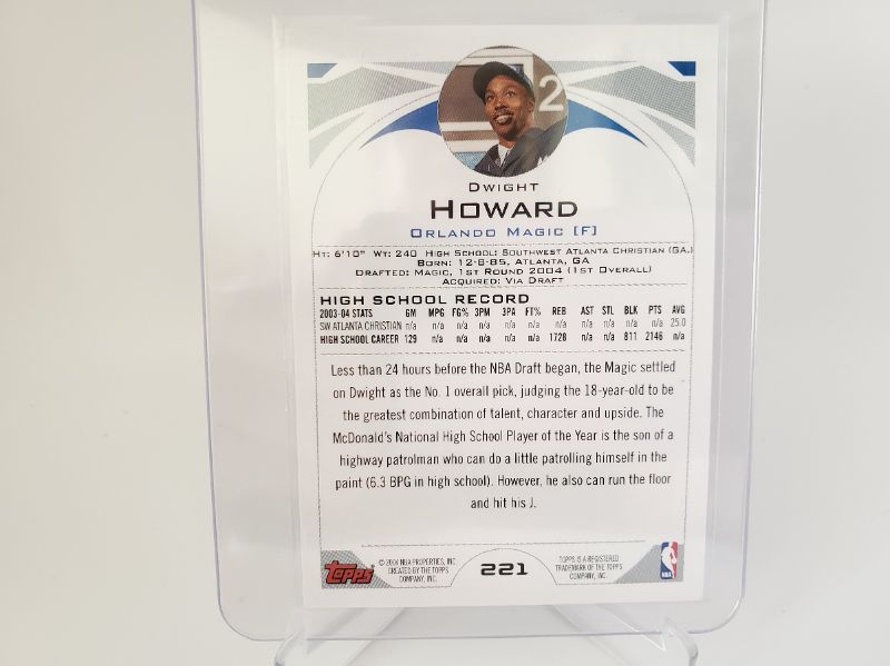 Photo 2 of 2004 TOPPS DWIGHT HOWARD ROOKIE!!
A SURE FIRE HALL OF FAMER GET THIS IMMACULATE CARD GRADED