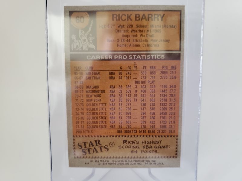 Photo 2 of 1978 TOPPS RICK BARRY