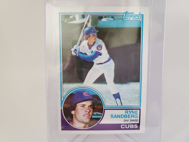 Photo 1 of 1983 TOPPS RYAN SANDBERG ROOKIE!!
THIS IS IMMACULATE AND MINT GRADED ONES GO FOR 1K!!!