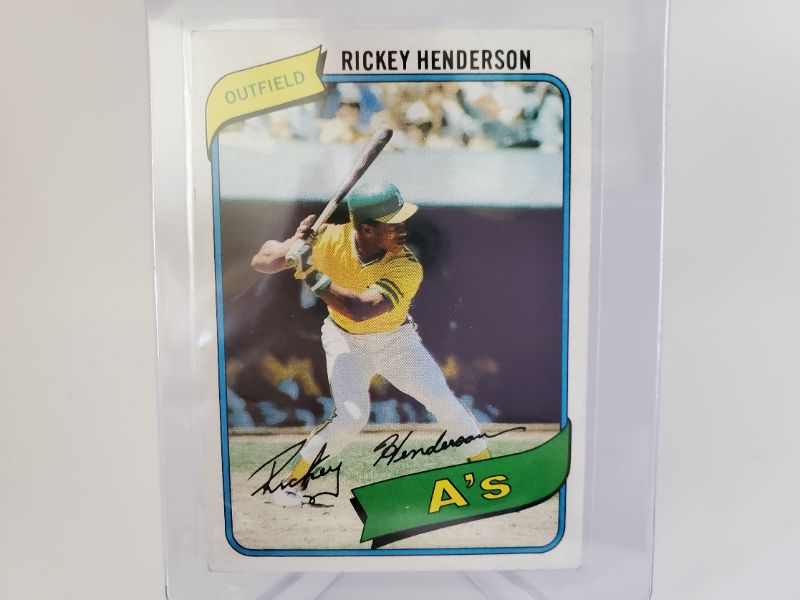 Photo 1 of 1980 TOPPS RICKEY HENDERSON ROOKIE!!
THE GREATEST LEADOFF HITTER AND BASE STEALER EVER!!