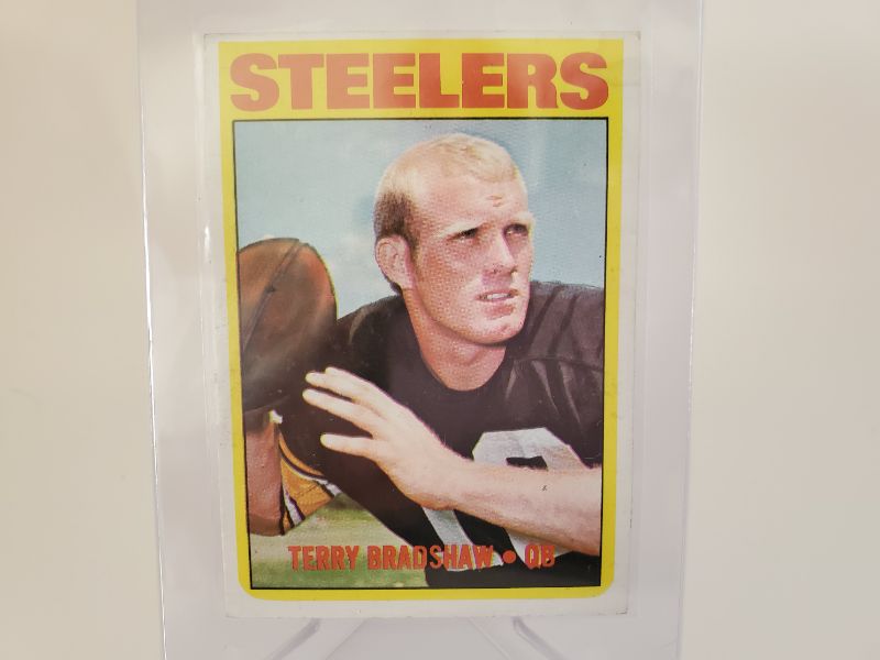 Photo 1 of 1972 TERRY BRADSHAW 2ND YEAR CARD!!!
SHARP CARD OF AN HOFer THAT EASILY GOES FOR MORE THAN 1500 IF PSA MINT!!!