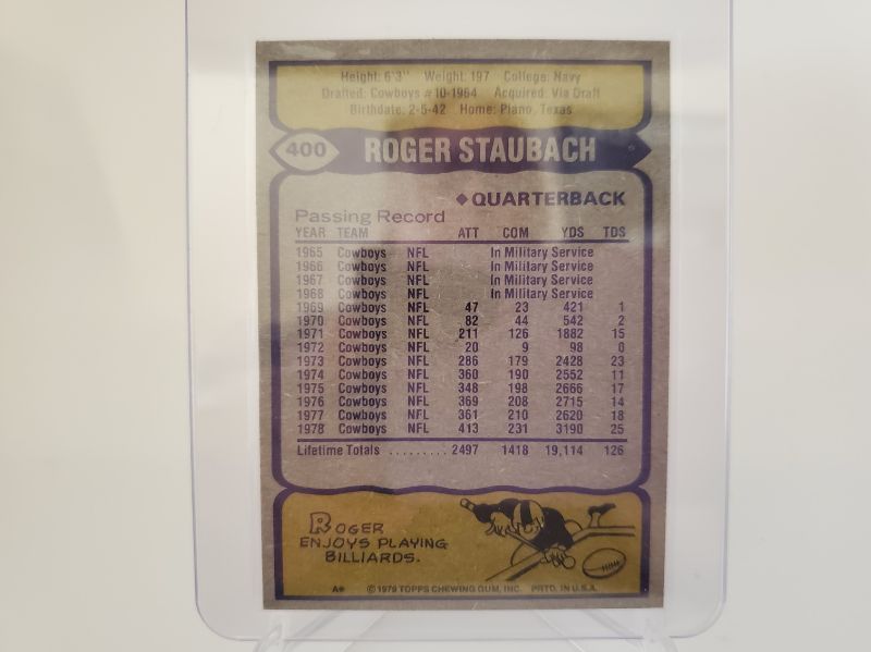 Photo 2 of 1979 TOPPS ROGER STAUBACH 
THIS IS A VERY SHARP CARD OF THE HOFer