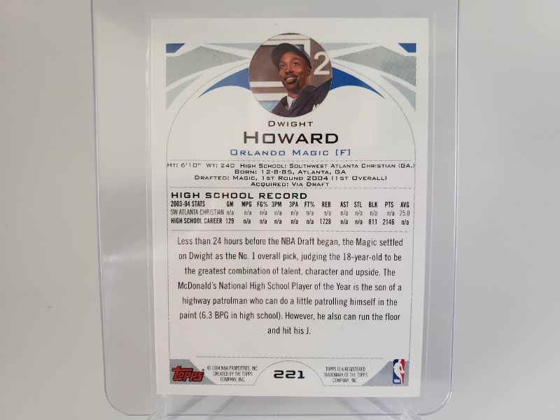 Photo 2 of 2004 TOPPS DWIGHT HOWARD ROOKIE!!
IMMACULATE!!