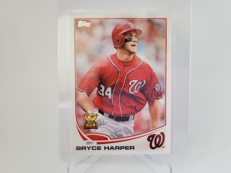 Photo 1 of 2013 TOPPS BRYCE HARPER ROOKIE CARD!!
WOW IS THIS A NICE ONE HERE!!!