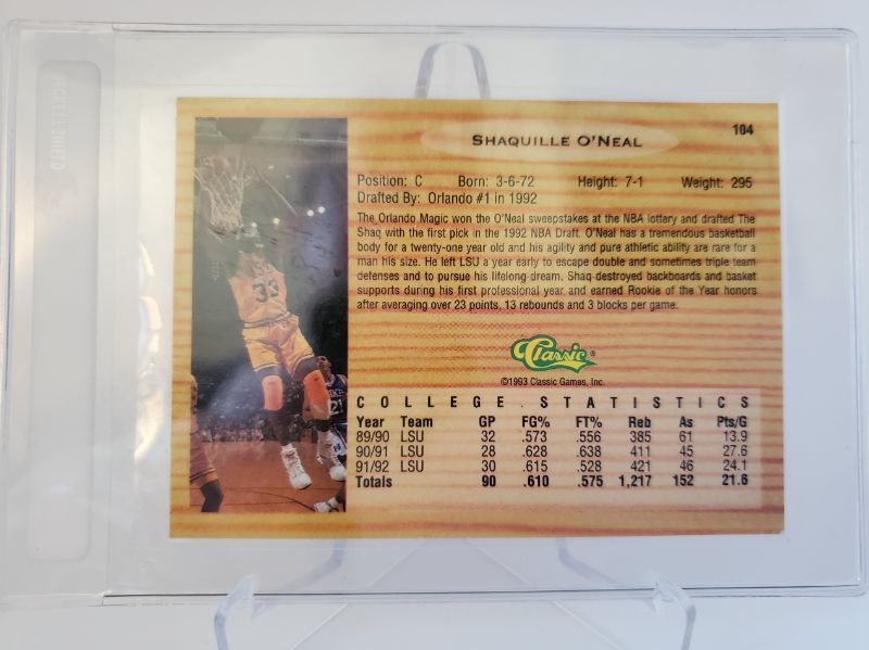 Photo 2 of 1992 CLASSIC SHAQUILLE O'NEAL ROOKIE!!
SWEET CARD HERE