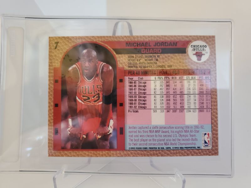 Photo 2 of 1992 FLEER DRAKES MICHAEL JORDAN!!
THE CARD IF IT WAS A  PSA 10 IS A 1600.00 CARD!! 
LOOK AT THIS ONE HERE AT A FRACTION OF THE COST