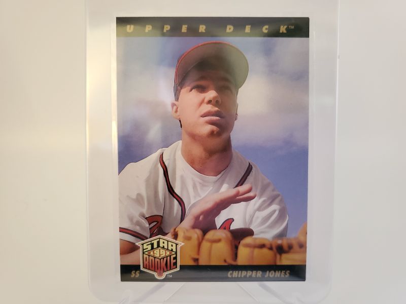 Photo 1 of 1993 UPPER DECK CHIPPER JONES ROOKIE!!
WOW WHAT A CARD!!!