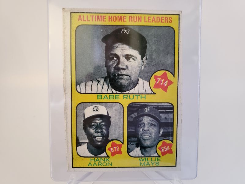 Photo 1 of 1973 TOPPS BABE RUTH, HANK AARON, WILLIE MAYS CARD!!
WOW 3 OF THE GREATEST EVER!!