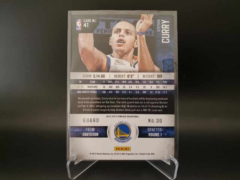 Photo 2 of 2012 PANINI THREADS STEPHEN CURRY!!
WOW AN EARLY EARLY CURRY CARD AND LOOK AT THIS CARD