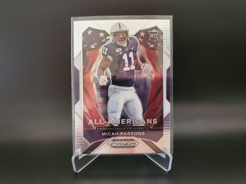 Photo 1 of 2021 PANINI PRIZM MICAH PARSONS!! IMMACULATE CARD HERE!!
SURE TO BE DEFENSIVE ROOKIE OF THE YEAR AND POSSIBLE ROY!!
DALLAS FANS LOOK AT THIS!!