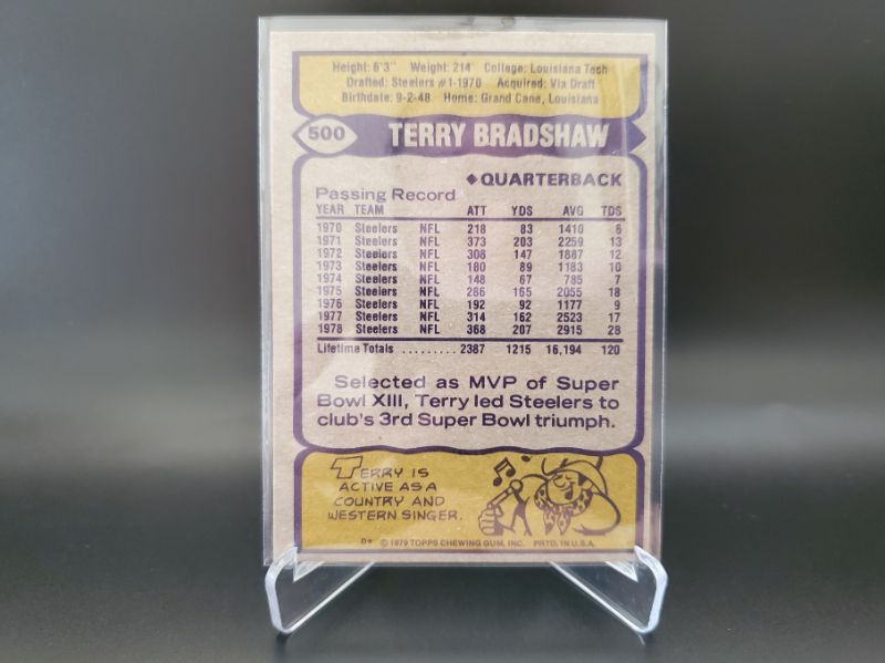 Photo 2 of 1979 TOPPS TERRY BRADSHAW!!
NICE CARD HERE FOLKS!!