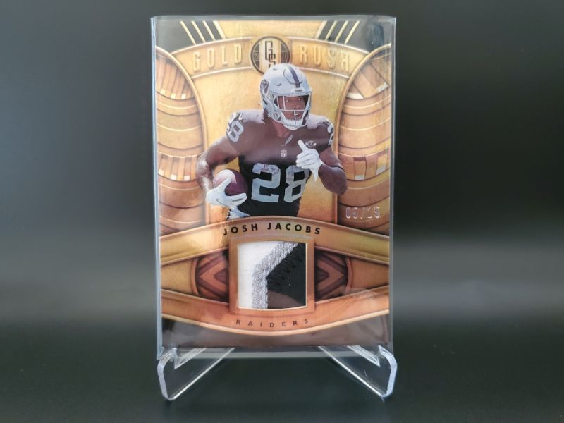 Photo 1 of LAS VEGAS RAIDERS JOSH JACOBS #5/25 CARD!!
ARE  YOU KIDDING ME A NUMBERED JOSH JACOBS CARD AND LOOK HOW SHARP THIS ONE IS!!