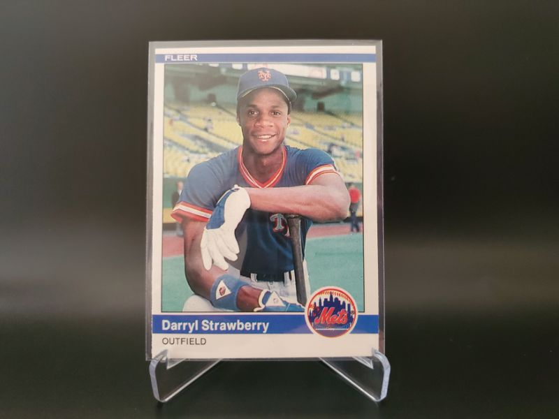 Photo 1 of 1984 FLEER DARRYL STRAWBERRY ROOKIE!! WHAT A SHARP CARD HERE!!
SHARP CORNERS JUST A LITTLE OFF CENTER BUT A GEM CARD HERE!!