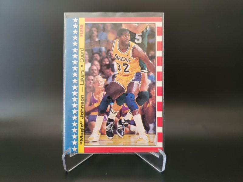 Photo 1 of 1987 FLEER MAGIC JOHNSON!! WOW ARE THESE TOUGH TO FIND THIS NICE AND CENTERED!!