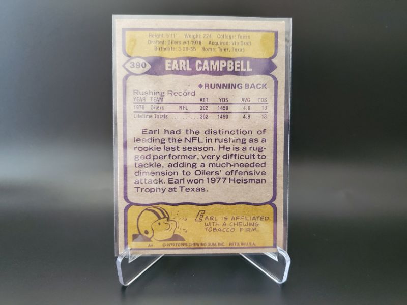 Photo 2 of 1979 TOPPS EARL CAMPBELL ROOKIE!!  THIS CARD IS REALLY NICE!!
MINT GRADED VERSIONS OF THIS CARD GO FOR 11K!!
LOOK AT THIS ONE 