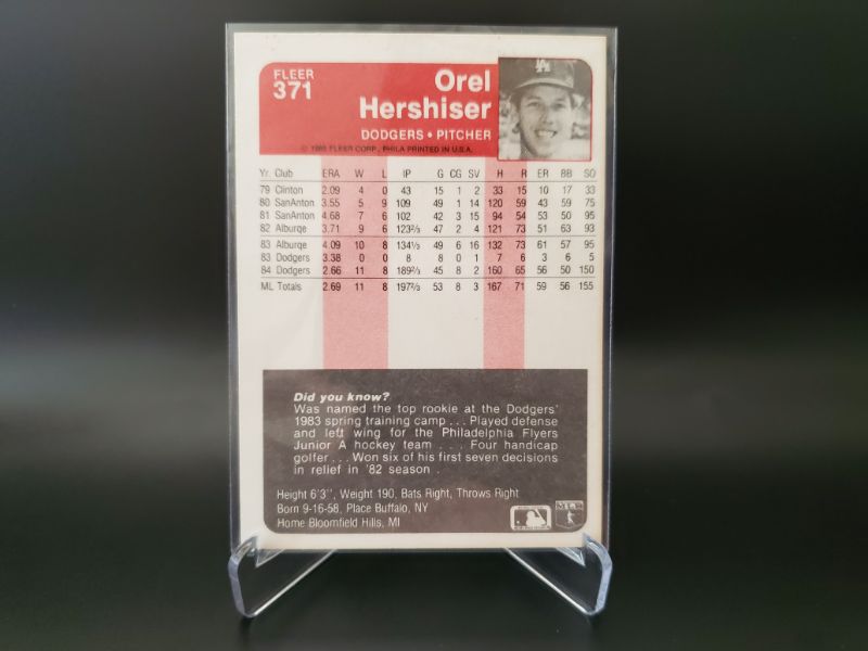 Photo 2 of 1985 FLEER OREL HERSCHISER ROOKIE!!
WHAT A CARD!! 