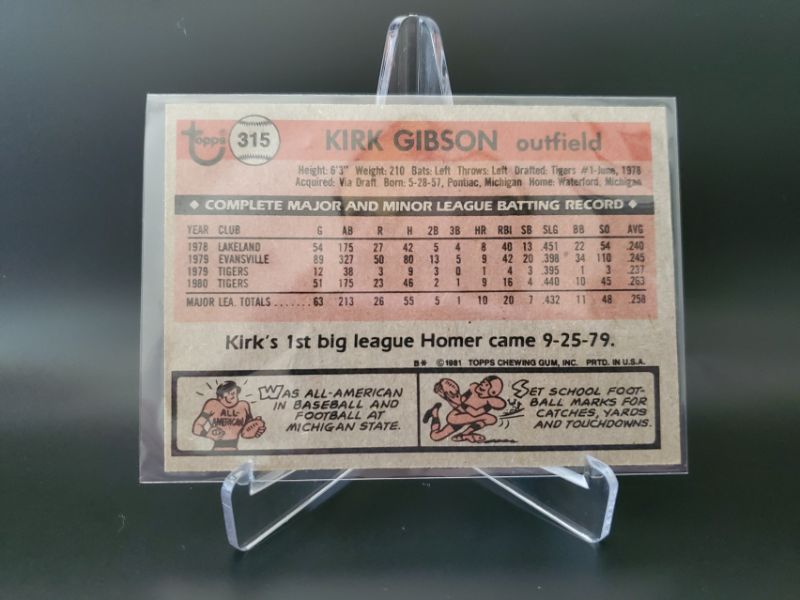 Photo 2 of 1981 TOPPS KIRK GIBSON ROOKIE CARD!!
SWEET CARD HERE FOR THE HERO OF THE 1988 WORLD SERIES!!