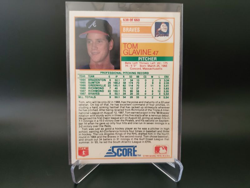 Photo 2 of 1988 SCORE TOM GLAVINE ROOKIE!!
THE HALL OF FAMER AT HIS BEST!!
IMMACULATE CARD!!