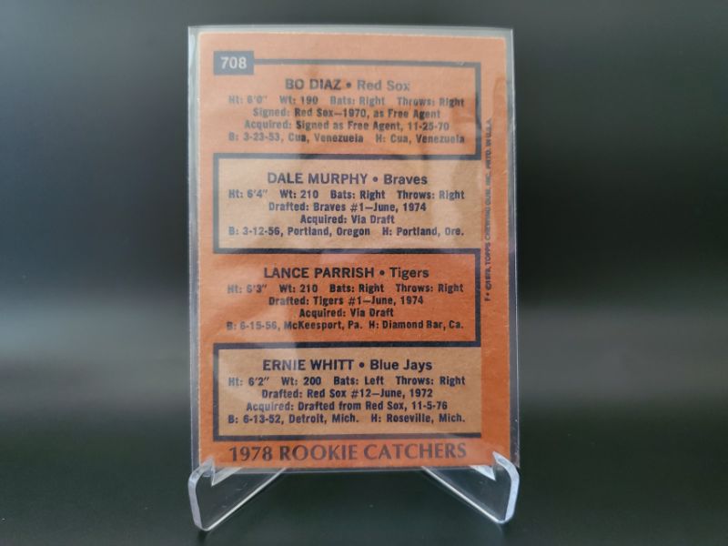 Photo 2 of 1978 TOPPS DALE MURPHY/LANCE PARRISH ROOKIE!!