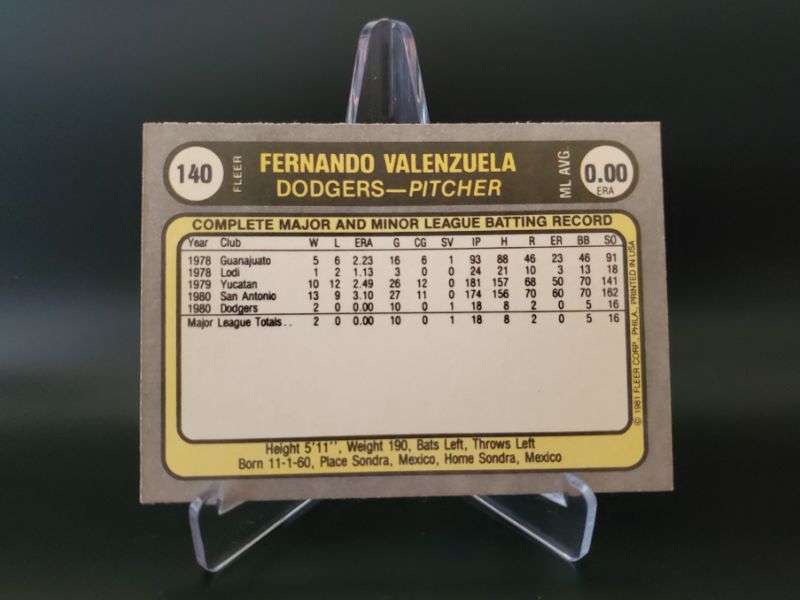 Photo 1 of 1981 FLEER FERNANDO VALENZUELA ROOKIE!!
GET THIS GRADED FAST!! WHAT A CARD!! CENTERED, SHARP CORNERS!!