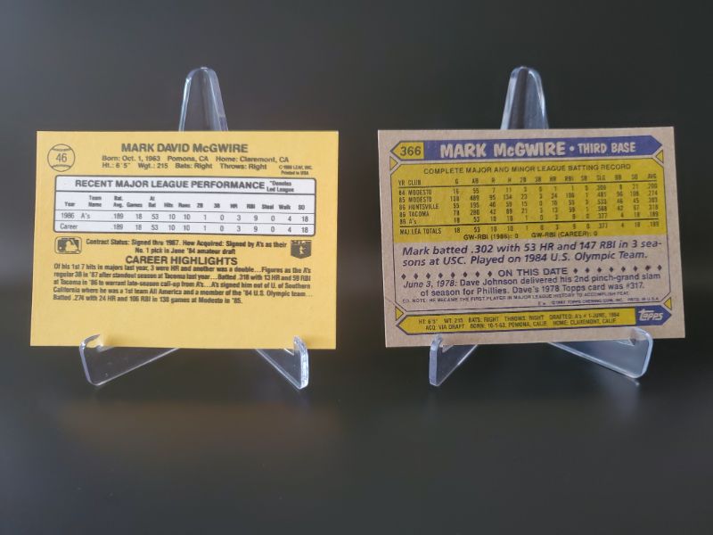 Photo 2 of 1987 TOPPS AND DONRUSS MARK MCGWIRE ROOKIES!!
SHARP AND CLEAN CARDS THAT SHOW HOW TO BIG MAC IT!!
MSRP=$300