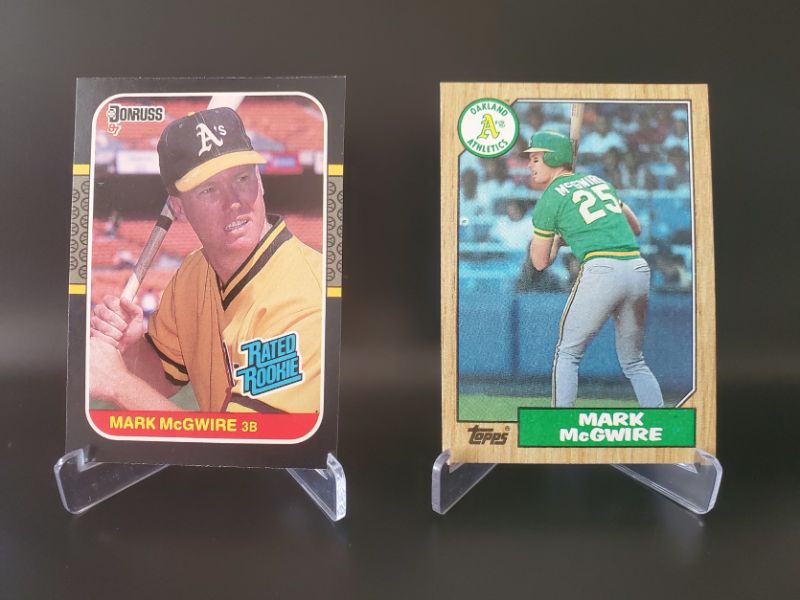 Photo 1 of 1987 TOPPS AND DONRUSS MARK MCGWIRE ROOKIES!!
SHARP AND CLEAN CARDS THAT SHOW HOW TO BIG MAC IT!!
MSRP=$300