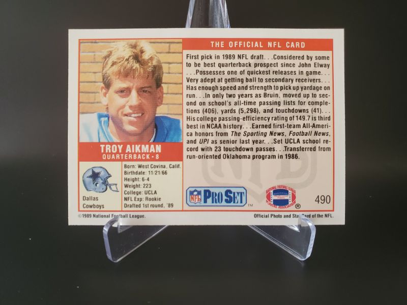 Photo 2 of 1989 PROSET TROY AIKMAN ROOKIE!!
HALL OF FAMERS PRISTINE CARD HERE!!
MSRP=$200.00