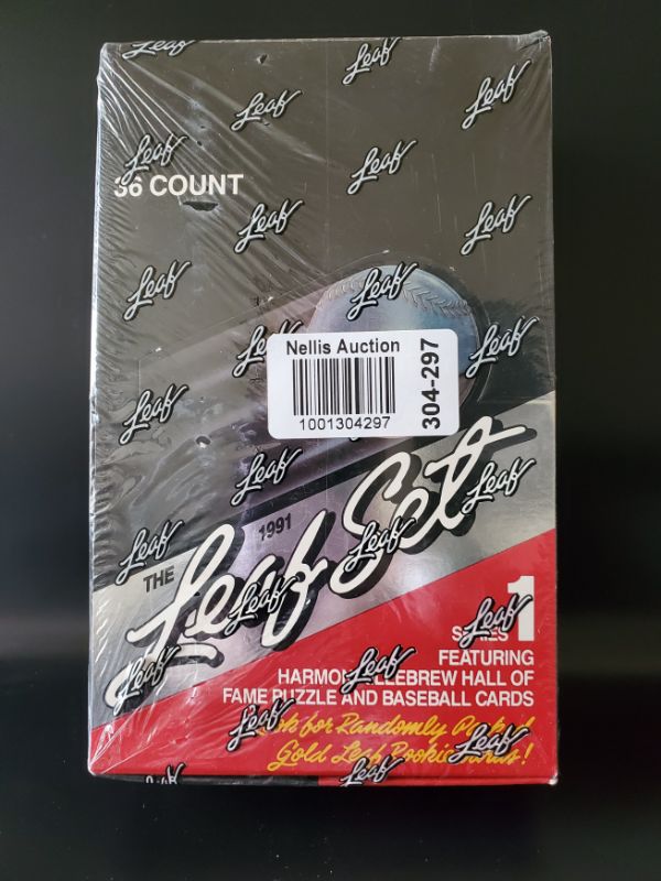 Photo 1 of 1991 LEAF WAX BOX FACTORY SEALED!!!WOW 30 YEAR OLD BOX WITH ROOKIES LIKE SOSA, THOMAS...
MSRP=$150.00