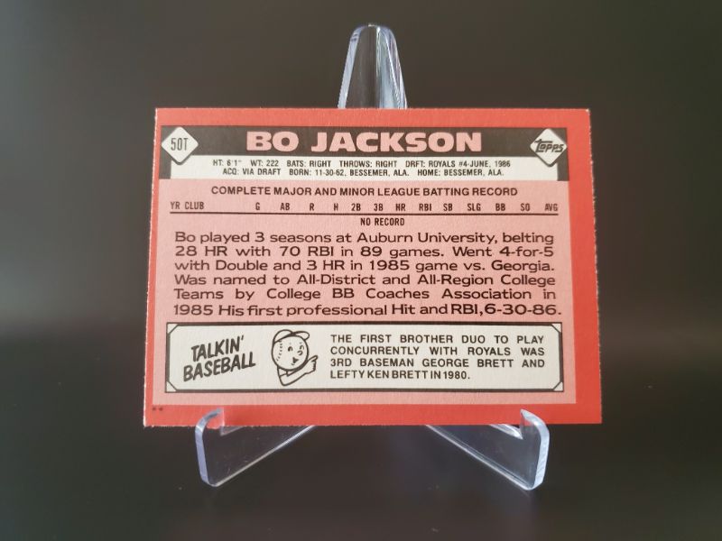 Photo 2 of 1986 TOPPS UPDATE BO JACKSON ROOKIE!!  WOW IS THIS A NICE ONE!!
MSRP=$275