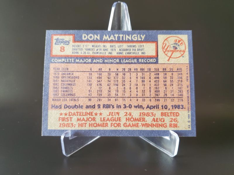 Photo 2 of 1984 TOPPS DON MATTINGLY ROOKIE!! SHARP CARD FOR DONNY BASEBALL!!
MSRP=$750.00