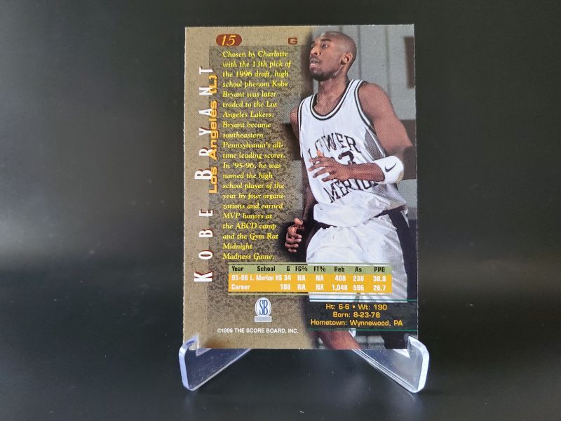 Photo 2 of 1996 KOBE BRYANT ROOKIE!!! WOW IS THIS CARD SHARP, GET IT GRADED FAST!!
MSRP=$750.00