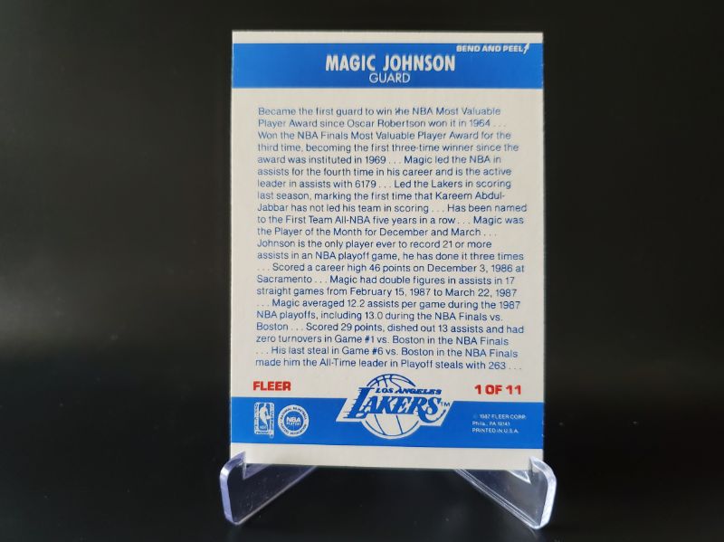 Photo 2 of 1987 FLEER MAGIC JOHNSON STICKER!! THIS IS SHARP AND CENTERED!! WHAT A CARD.
MSRP=$2,500.00